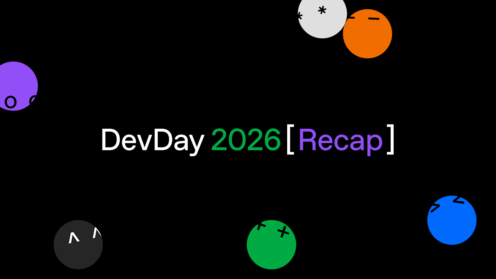 OpenAI 公式の DevDay 2026 アートカード。同社自身の DevDay まとめ記事とともに公開された 16:9 のタイトル画像。