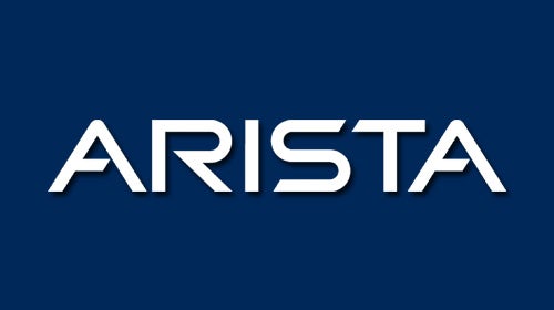 Arista Networks 로고. 파란색 배경 위에 흰색 글자로 'Arista' 워드마크가 쓰여 있다.
