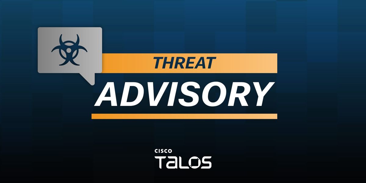 Cisco Talos threat advisory banner, used on its published research into the Firewall Management Center intrusions.
