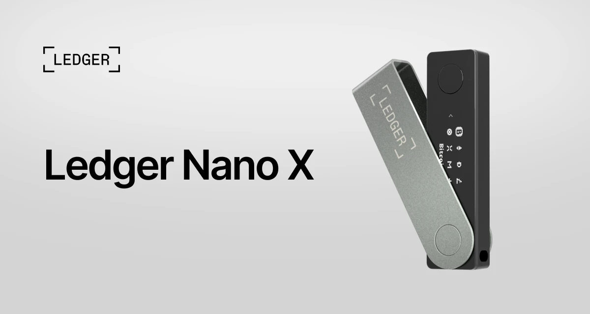 Official Ledger product image of the Ledger Nano X hardware wallet.
