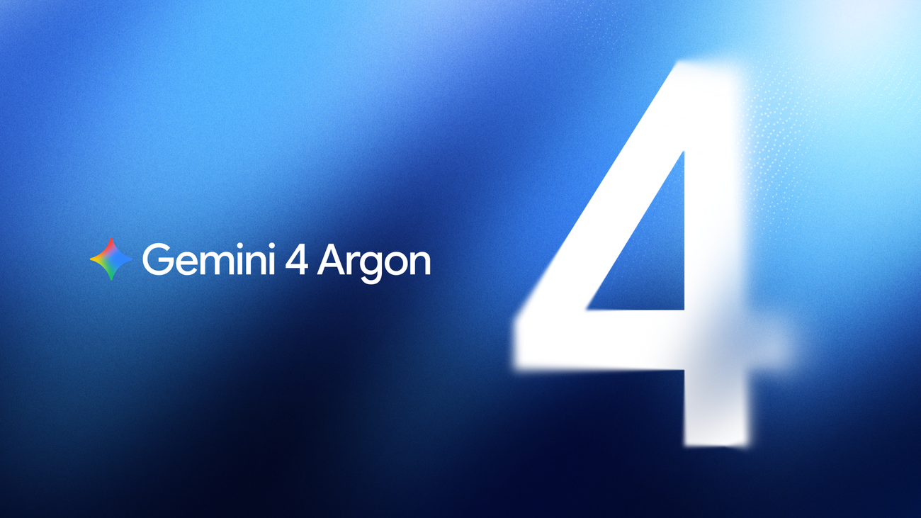 Google's official Gemini 4 Argon key art, the wide title graphic published with the company's own announcement post.