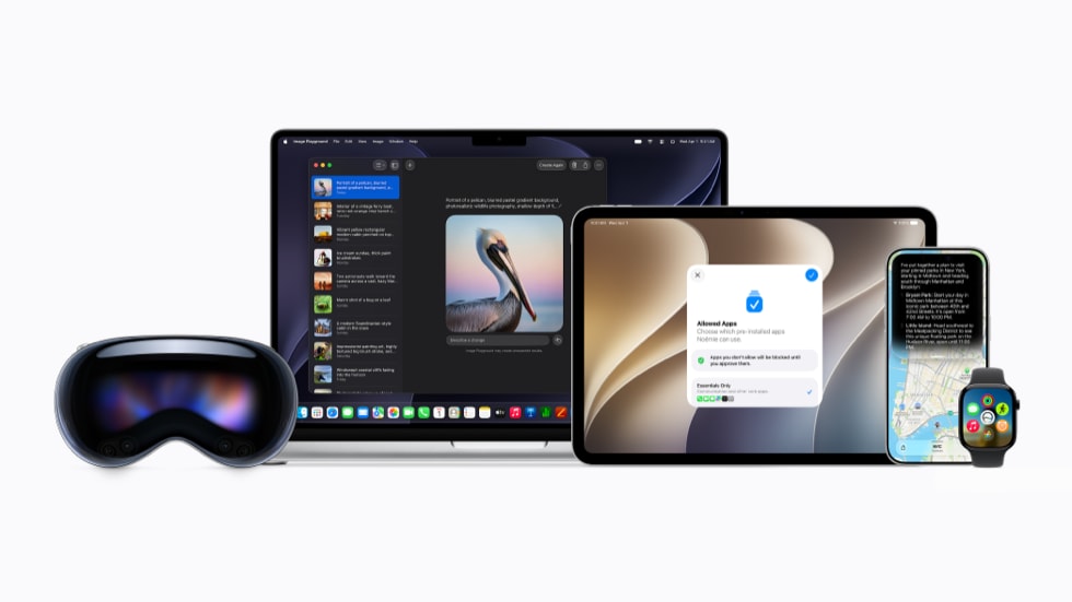 OS 27ソフトウェアアップデートのApple公式画像。iPhone、iPad、Mac、Apple Watchの画面が並んでいる。